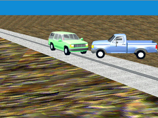 Figure: Ford pickup vs. Explorer angled collision